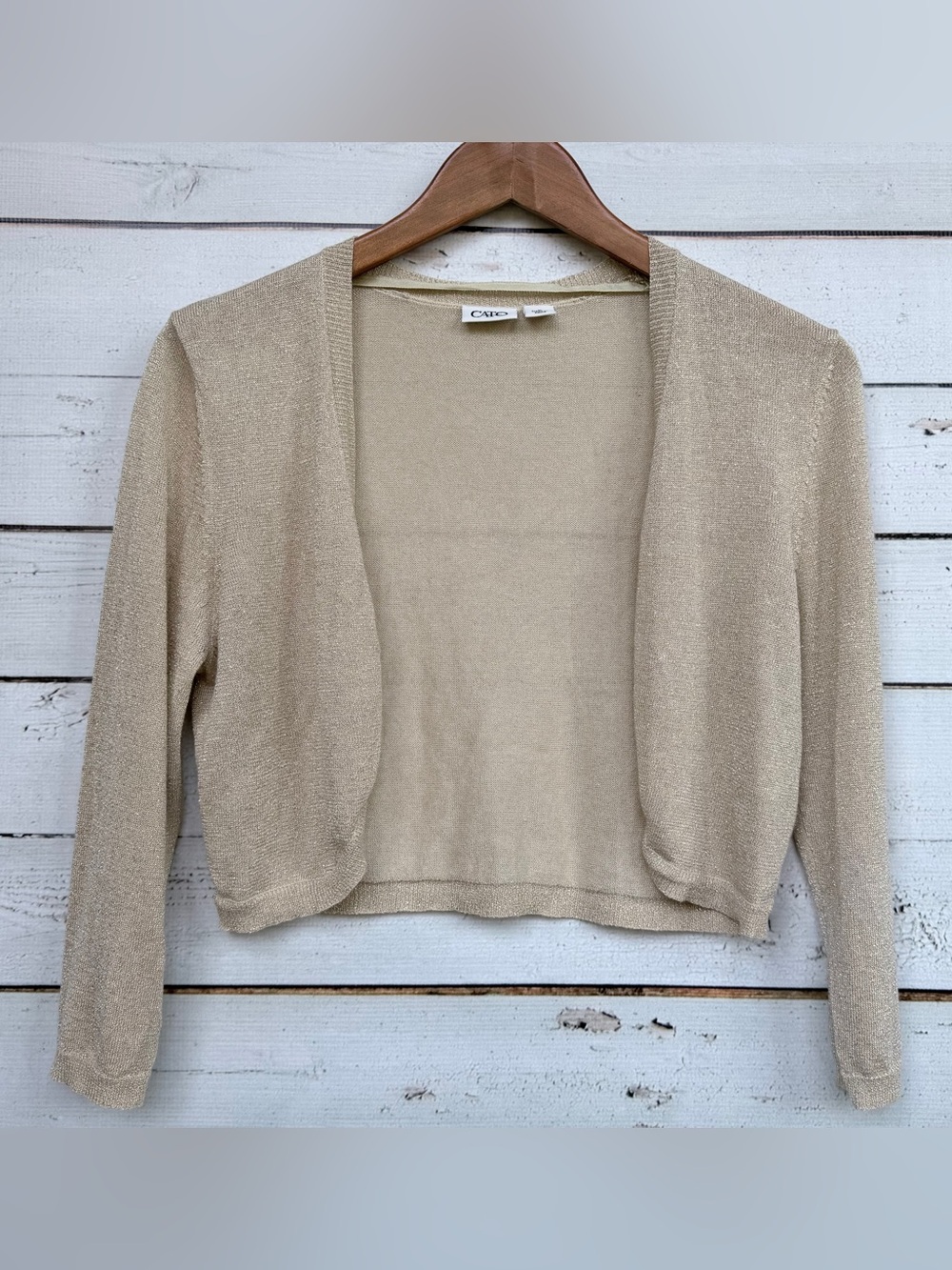 Cato Open Front Cropped Shrug Cardigan Knit Sweater - Medium